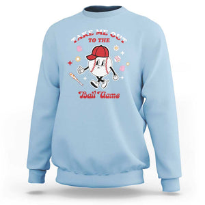 Funny Baseball Sweatshirt Take Me Out To The Ball Game Groovy TS09 Light Blue Print Your Wear