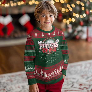 Funny Baseball Ugly Christmas Sweater Pitches Be Crazy TS09 Christmas Print Your Wear