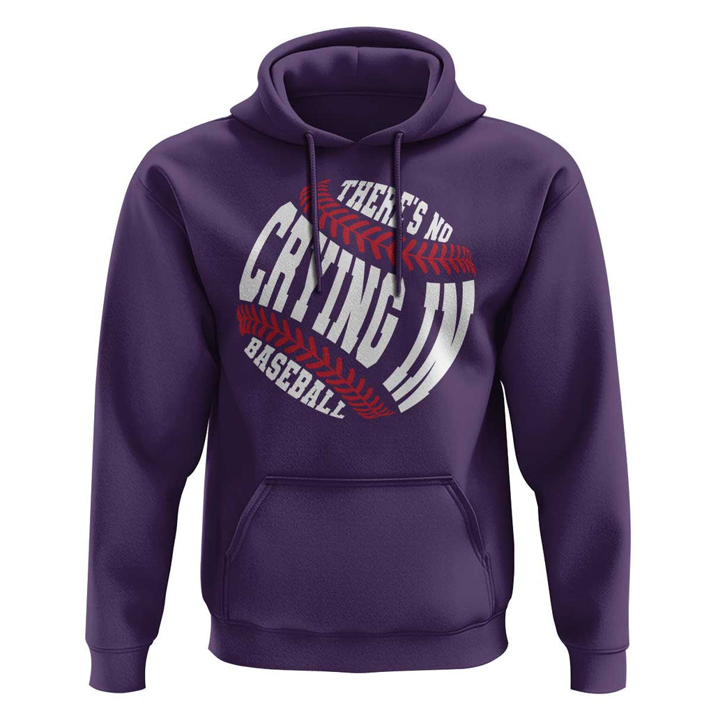 Theres No Crying in Baseball Hoodie TS09 Purple Print Your Wear