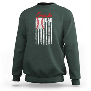 Baseball Coach Dad Sweatshirt Like A Normal Dad Only Cooler America Flag TS09 Dark Forest Green Print Your Wear