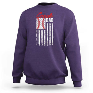 Baseball Coach Dad Sweatshirt Like A Normal Dad Only Cooler America Flag TS09 Purple Print Your Wear