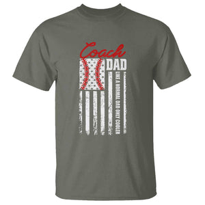 Baseball Coach Dad T Shirt Like A Normal Dad Only Cooler America Flag TS09 Military Green Print Your Wear