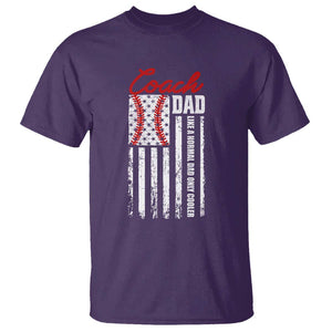 Baseball Coach Dad T Shirt Like A Normal Dad Only Cooler America Flag TS09 Purple Print Your Wear