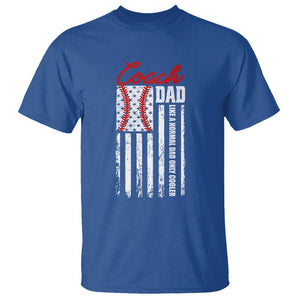 Baseball Coach Dad T Shirt Like A Normal Dad Only Cooler America Flag TS09 Royal Blue Print Your Wear