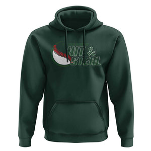 Baseball Coach Hoodie I Teach Kids To Hit And Steal TS09 Dark Forest Green Print Your Wear