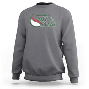 Baseball Coach Sweatshirt I Teach Kids To Hit And Steal TS09 Charcoal Print Your Wear