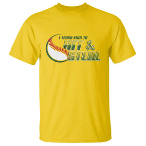 Baseball Coach T Shirt I Teach Kids To Hit And Steal TS09 Daisy Print Your Wear