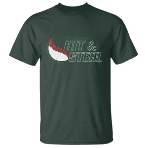 Baseball Coach T Shirt I Teach Kids To Hit And Steal TS09 Dark Forest Green Print Your Wear