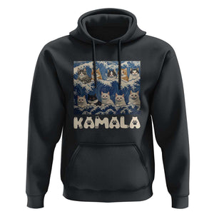 Funny Cat Kamala 2024 Hoodie Cat Ladies Harris Blue Wave US Madam President TS09 Black Print Your Wear