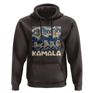 Funny Cat Kamala 2024 Hoodie Cat Ladies Harris Blue Wave US Madam President TS09 Dark Chocolate Print Your Wear