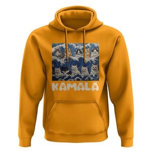 Funny Cat Kamala 2024 Hoodie Cat Ladies Harris Blue Wave US Madam President TS09 Gold Print Your Wear