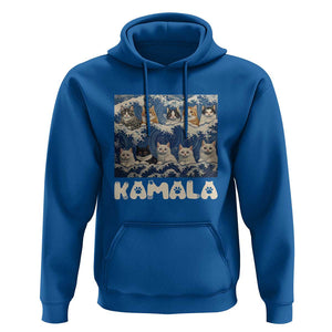 Funny Cat Kamala 2024 Hoodie Cat Ladies Harris Blue Wave US Madam President TS09 Royal Blue Print Your Wear