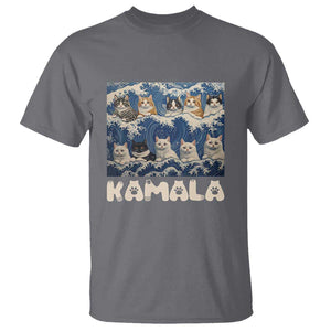 Funny Cat Kamala 2024 T Shirt Cat Ladies Harris Blue Wave US Madam President TS09 Charcoal Print Your Wear