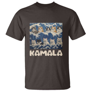 Funny Cat Kamala 2024 T Shirt Cat Ladies Harris Blue Wave US Madam President TS09 Dark Chocolate Print Your Wear