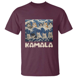 Funny Cat Kamala 2024 T Shirt Cat Ladies Harris Blue Wave US Madam President TS09 Maroon Print Your Wear