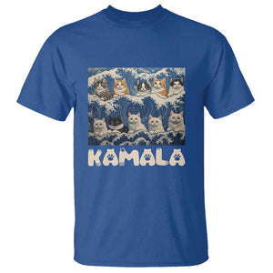 Funny Cat Kamala 2024 T Shirt Cat Ladies Harris Blue Wave US Madam President TS09 Royal Blue Print Your Wear