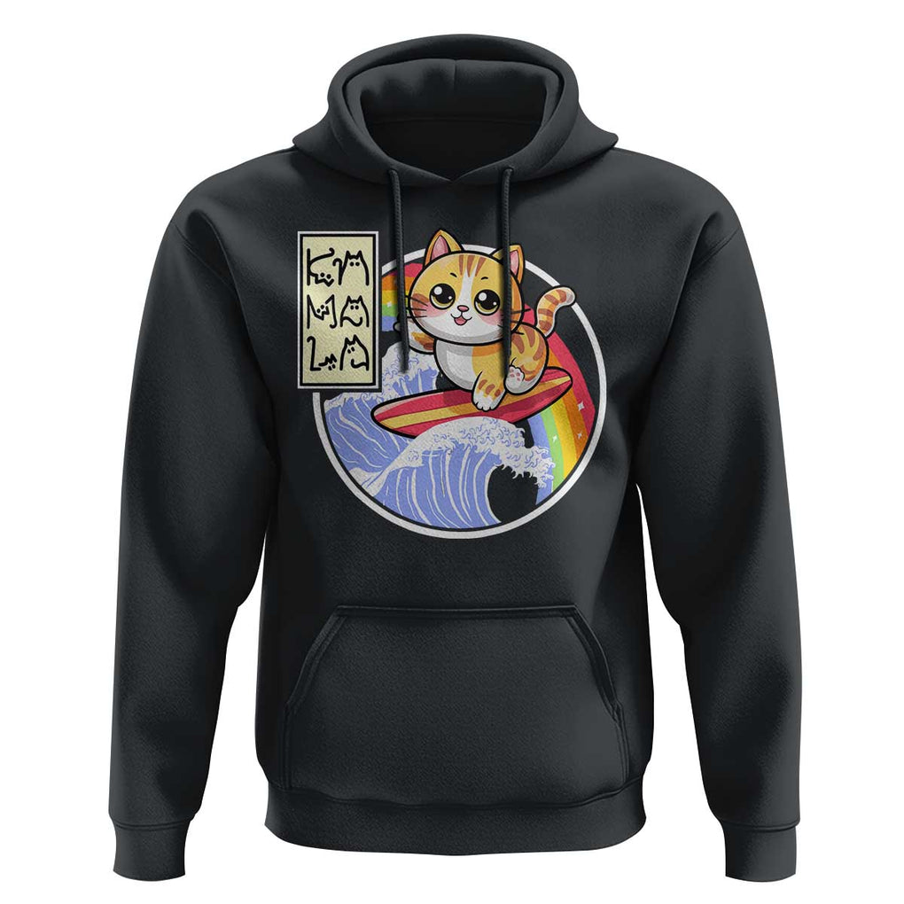 Funny Cat Kamala 2024 Hoodie Harris Blue Wave Cat Ladies Rainbow TS09 Black Print Your Wear