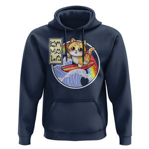 Funny Cat Kamala 2024 Hoodie Harris Blue Wave Cat Ladies Rainbow TS09 Navy Print Your Wear