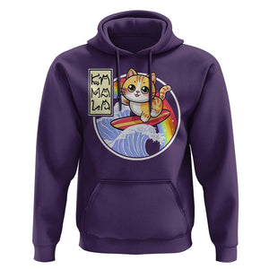 Funny Cat Kamala 2024 Hoodie Harris Blue Wave Cat Ladies Rainbow TS09 Purple Print Your Wear