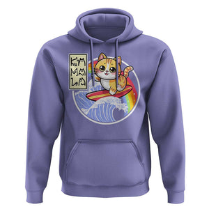 Funny Cat Kamala 2024 Hoodie Harris Blue Wave Cat Ladies Rainbow TS09 Violet Print Your Wear