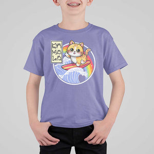 Funny Cat Kamala 2024 T Shirt For Kid Harris Blue Wave Cat Ladies Rainbow TS09 Violet Print Your Wear