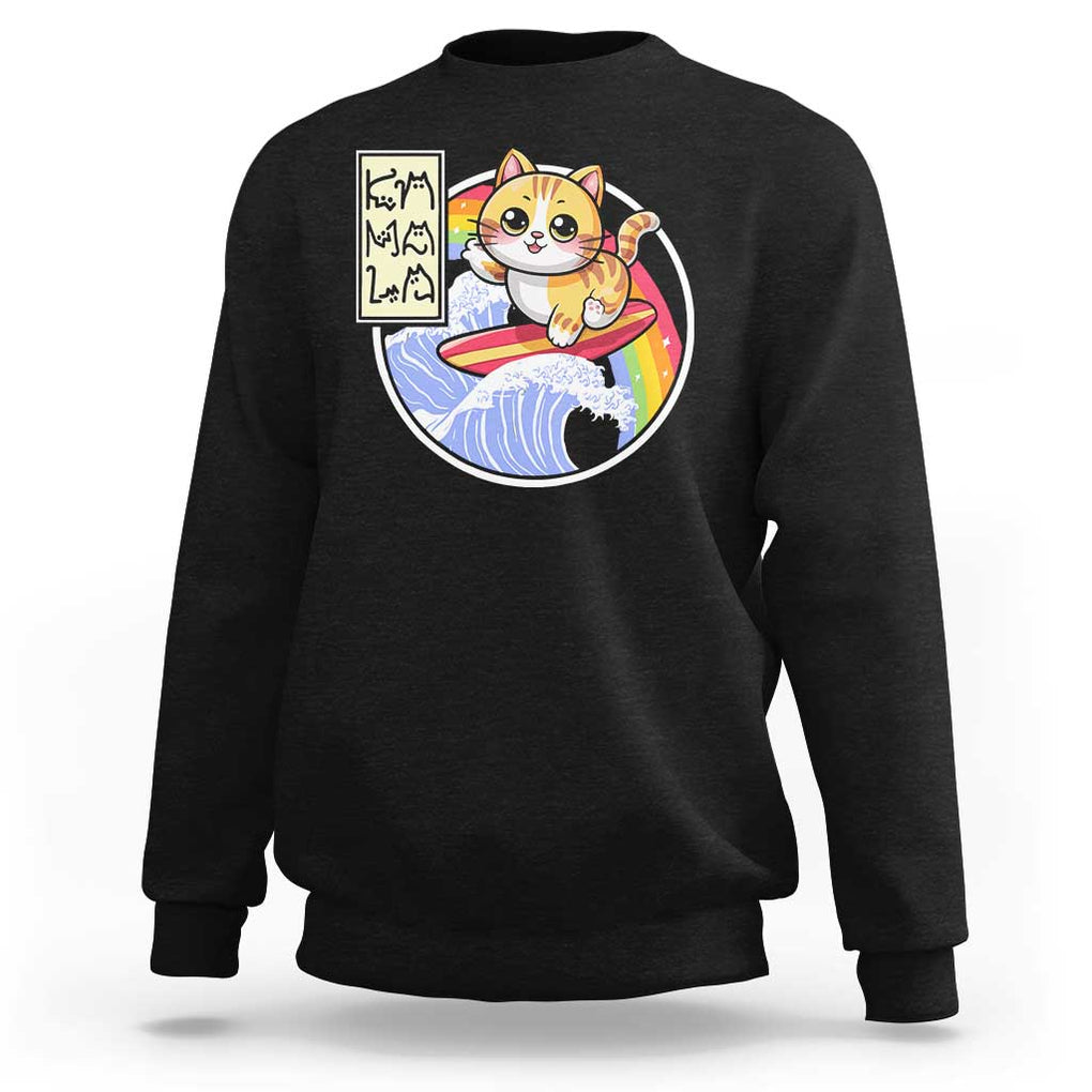 Funny Cat Kamala 2024 Sweatshirt Harris Blue Wave Cat Ladies Rainbow TS09 Black Print Your Wear