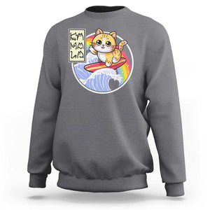 Funny Cat Kamala 2024 Sweatshirt Harris Blue Wave Cat Ladies Rainbow TS09 Charcoal Print Your Wear