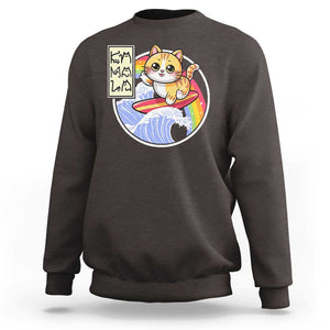 Funny Cat Kamala 2024 Sweatshirt Harris Blue Wave Cat Ladies Rainbow TS09 Dark Chocolate Print Your Wear