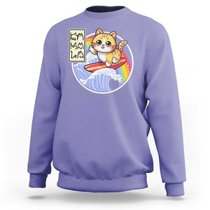 Funny Cat Kamala 2024 Sweatshirt Harris Blue Wave Cat Ladies Rainbow TS09 Violet Print Your Wear