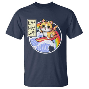 Funny Cat Kamala 2024 T Shirt Harris Blue Wave Cat Ladies Rainbow TS09 Navy Print Your Wear