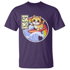 Funny Cat Kamala 2024 T Shirt Harris Blue Wave Cat Ladies Rainbow TS09 Purple Print Your Wear