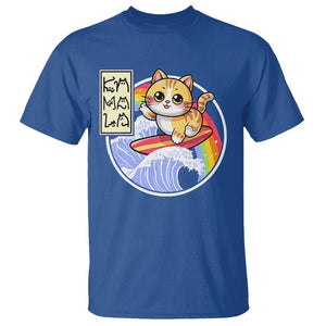 Funny Cat Kamala 2024 T Shirt Harris Blue Wave Cat Ladies Rainbow TS09 Royal Blue Print Your Wear