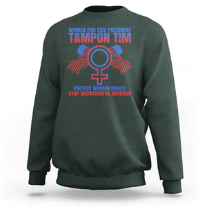 Tampon Tim Sweatshirt Women For Vice President Tim Walz Kamala Support TS09 Dark Forest Green Print Your Wear