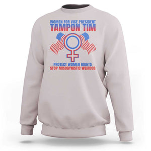 Tampon Tim Sweatshirt Women For Vice President Tim Walz Kamala Support TS09 Ice Gray Print Your Wear