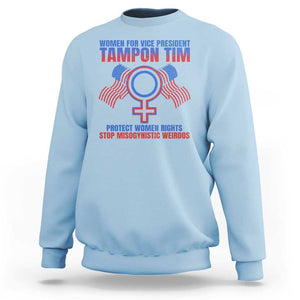 Tampon Tim Sweatshirt Women For Vice President Tim Walz Kamala Support TS09 Light Blue Print Your Wear