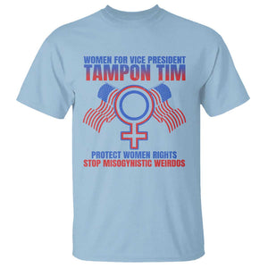 Tampon Tim T Shirt Women For Vice President Tim Walz Kamala Support TS09 Light Blue Print Your Wear