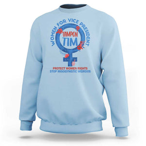 Tampon Tim Sweatshirt Women For Vice President Tim Walz Kamala Support TS09 Light Blue Print Your Wear