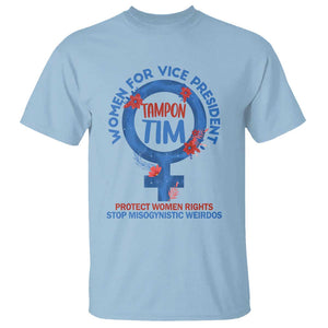 Tampon Tim T Shirt Women For Vice President Tim Walz Kamala Support TS09 Light Blue Print Your Wear