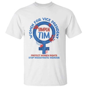 Tampon Tim T Shirt Women For Vice President Tim Walz Kamala Support TS09 White Print Your Wear