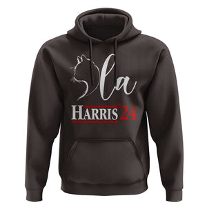 Harris Comma La Cat Ladies Hoodie Kamala 2024 Madam President TS09 Dark Chocolate Print Your Wear