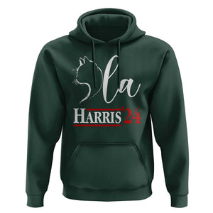 Harris Comma La Cat Ladies Hoodie Kamala 2024 Madam President TS09 Dark Forest Green Print Your Wear