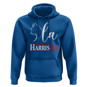 Harris Comma La Cat Ladies Hoodie Kamala 2024 Madam President TS09 Royal Blue Print Your Wear