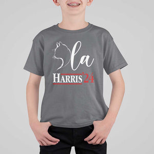 Harris Comma La Cat Ladies T Shirt For Kid Kamala 2024 Madam President TS09 Charcoal Print Your Wear