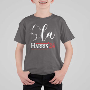 Harris Comma La Cat Ladies T Shirt For Kid Kamala 2024 Madam President TS09 Dark Chocolate Print Your Wear