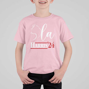 Harris Comma La Cat Ladies T Shirt For Kid Kamala 2024 Madam President TS09 Light Pink Print Your Wear