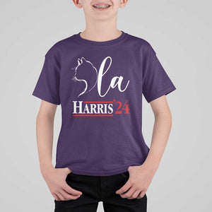 Harris Comma La Cat Ladies T Shirt For Kid Kamala 2024 Madam President TS09 Purple Print Your Wear