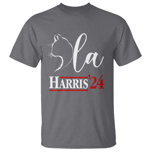 Harris Comma La Cat Ladies T Shirt Kamala 2024 Madam President TS09 Charcoal Print Your Wear