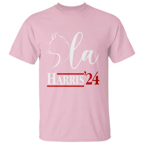 Harris Comma La Cat Ladies T Shirt Kamala 2024 Madam President TS09 Light Pink Print Your Wear