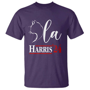 Harris Comma La Cat Ladies T Shirt Kamala 2024 Madam President TS09 Purple Print Your Wear