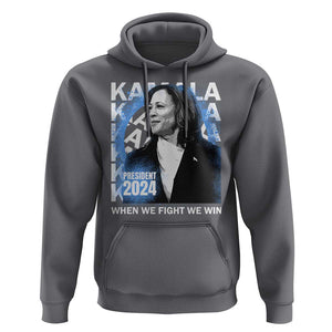 Harris 2024 Hoodie Kamala Madam President When We Fight We Win TS09 Charcoal Print Your Wear